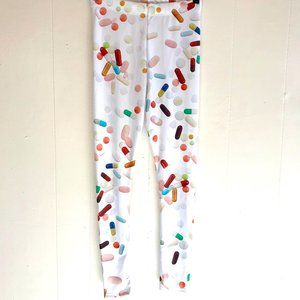 Poprageous White Chill Pill Leggings - NWOT